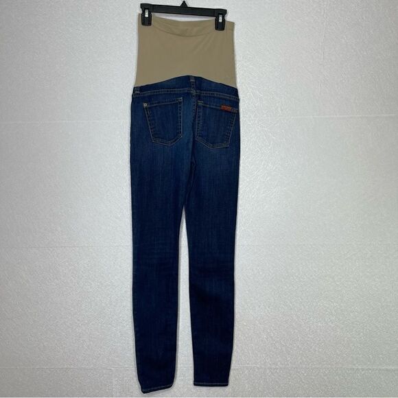 7 for all Mankind x Pea in a Pod Skinny Maternity Jeans 25 - Picture 3 of 7
